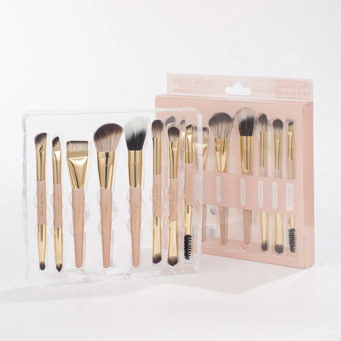 Miss Rose Professional dual-ended brushes for face and eye makeup