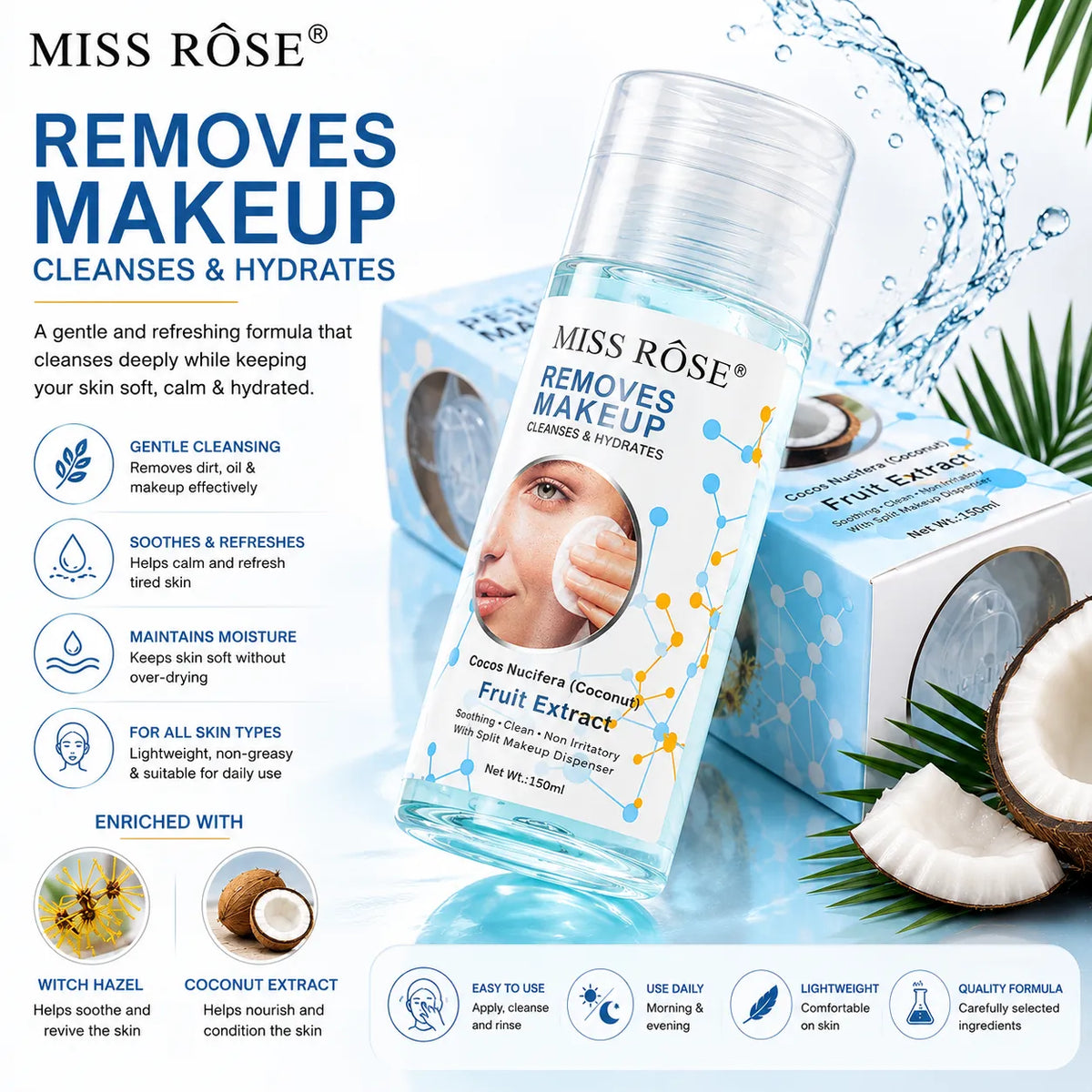 Miss Rose Coconut Makeup Remover