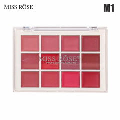 Miss Rose 12 Color Lip cream palette